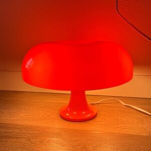 Vibrant Orange Mushroom Lamp